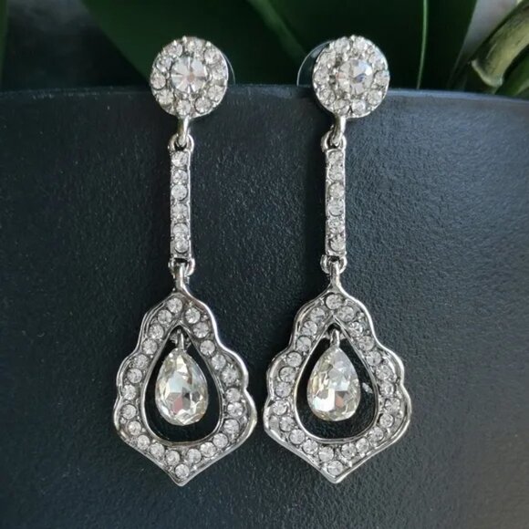 Crystal drop earrings prom wedding chandelier earrings 🆕 - Picture 1 of 4